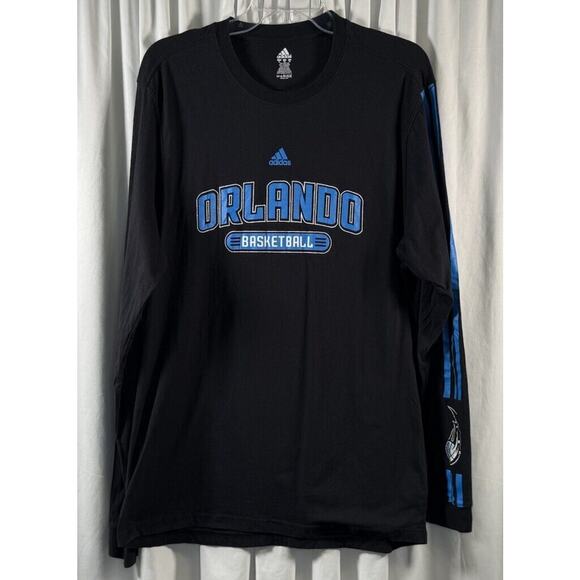 adidas Orlando Magic Primary Logo T Shirt Black Blue XL basketball 77-36 - Picture 10 of 10